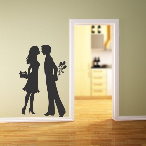 Adesivo de parede Adesivo de Parede Casal Trocando Presentes