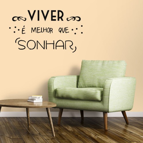 Adesivo de parede Adesivo de Parede Viver e Sonhar