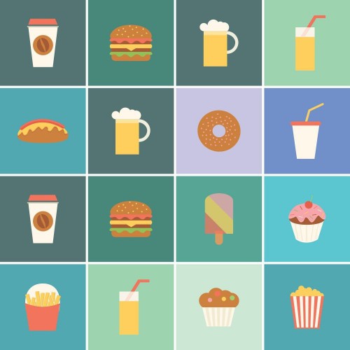 Adesivo de parede Adesivo para Azulejo Fast food