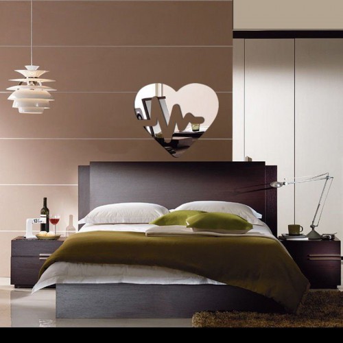 Adesivo de parede Espelho Decorativo Coração Batimento