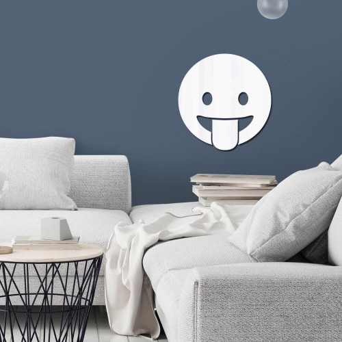 Adesivo de parede Espelho Decorativo Emoji Língua