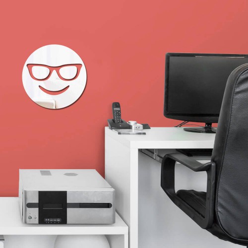 Adesivo de parede Espelho Decorativo Emoji Óculos