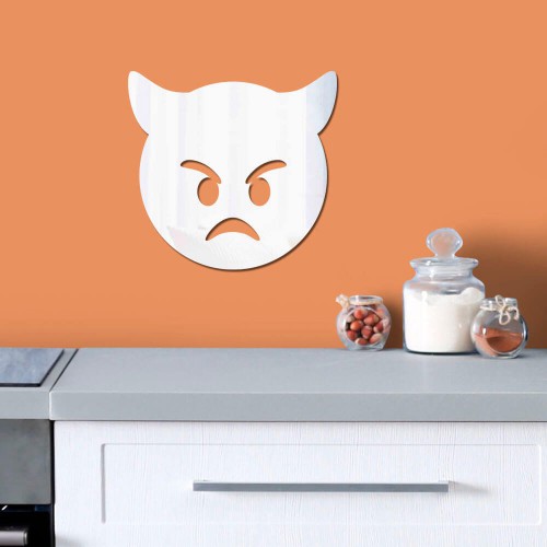 Adesivo de parede Espelho Decorativo Emoji Ódio