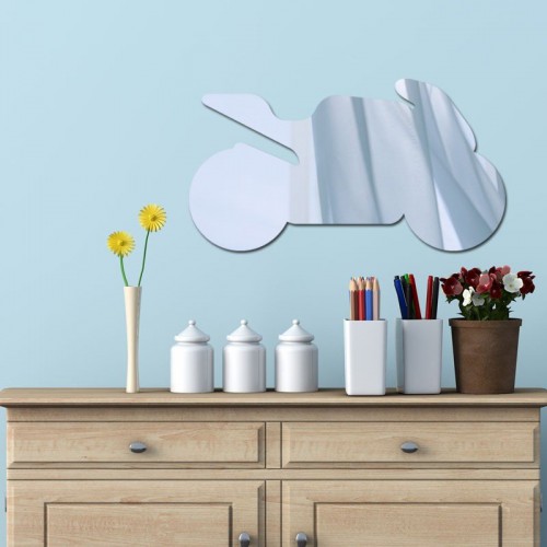 Adesivo de parede Espelho Decorativo Moto de Corrida