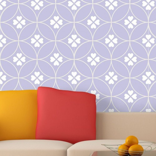 Adesivo de parede Papel de Parede Amor 4 Folhas Lilás