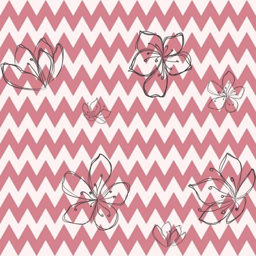 Adesivo de parede Papel de Parede Chevron Flowers Risk