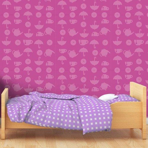 Adesivo de parede Papel de Parede Hora do Chá Pink