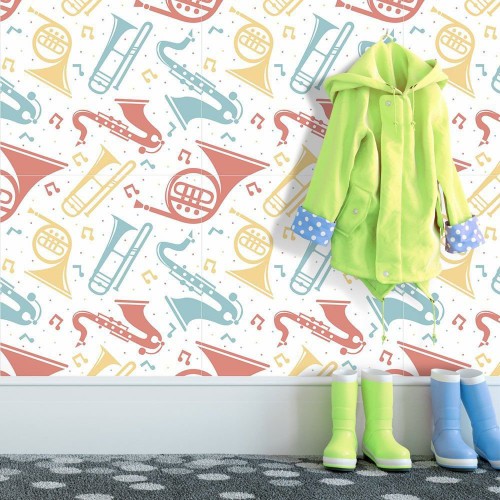 Adesivo de parede Papel de Parede Instrumentos Musicais