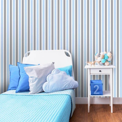 Adesivo de parede Papel de Parede Listras Boy Gray