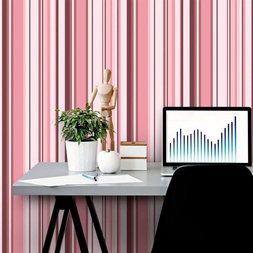 Adesivo de parede Papel de Parede Listras Thin Rose
