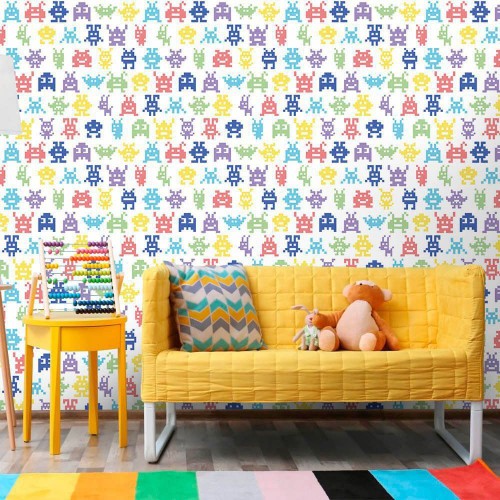 Adesivo de parede Papel de Parede Monsters Color