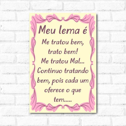 Adesivo de parede Placa Decorativa Meu Lema