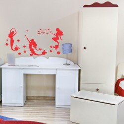 Adesivo de Parede Sereias e Peixinhos