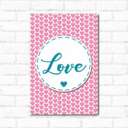 Placa Decorativa Love Corações