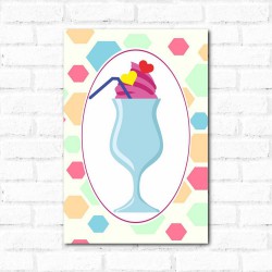 Placa Decorativa Taça de Sorvete